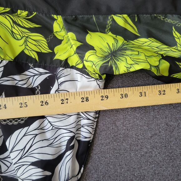 Pam & Gela Jacket P/S Black Yellow Floral Poppy Color Block Windbreaker - Picture 7 of 8